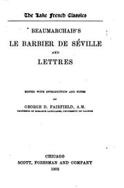 Cover of: Beaumarchais's Le barbier de Séville and Lettres by Pierre Augustin Caron de Beaumarchais