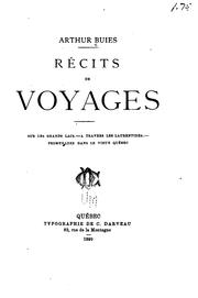 Cover of: Récits de voyages by Arthur Buies, Arthur Buies