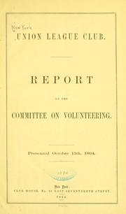 Cover of: Report of the Committee on volunteering