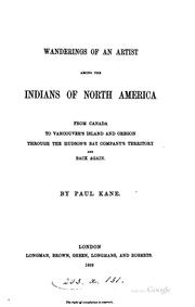 Cover of Wanderings of an artist among the Indians of North America