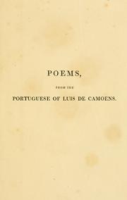Cover of: Poems, from the Portuguese of Luis de Camoens. by Luís de Camões