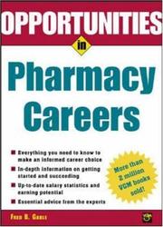 Cover of: Opportunties in Pharmacy Careers by Fred B. Gable, Fred Gable, Fred B Gable