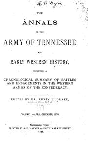 Chronological summary of battles and engagements of the western armies of the Confederate States by Edwin L. Drake