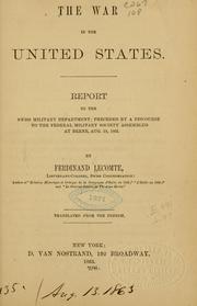 Cover of: war in the United States | Ferdinand Lecomte