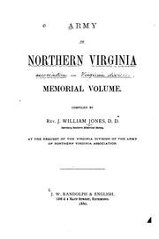 Cover of: Army of northern Virginia memorial volume.