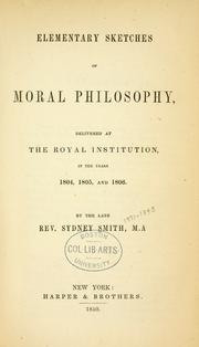 Cover of Elementary sketches of moral philosophy