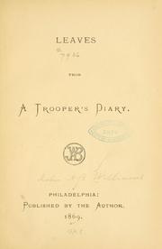 Leaves from a trooper's diary by John A. B. Williams