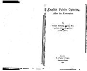 Cover of: English public opinion after the restoration.