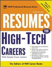 Cover of: Resumes for High Tech Careers by Editors of VGM