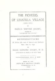 Cover of: The pioneers of Unadilla village, 1784-1840 by Francis W. Halsey