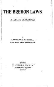 Cover of: The Brehon laws by Ginnell, Laurence