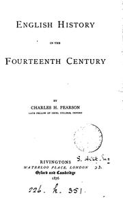 Cover of: English history in the fourteenth century. by Charles Henry Pearson