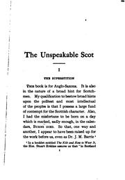 Cover of: The unspeakable Scot by T. W. H. Crosland