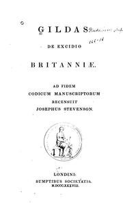 Cover of: Gildas De excidio Britanniæ.