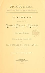 Cover of: Hon. R. M. T. Hunter. by Charles Colcock Jones Jr.