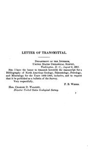 Cover of: Bibliography of North American geology, paleontology, petrology, and mineralogy, for the years 1892-1900 inclusive