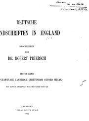 Cover of: Deutsche handschriften in England by Priebsch, Robert