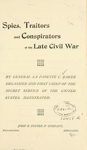 Cover of: Spies.: Traitors and conspirators of the late Civil War