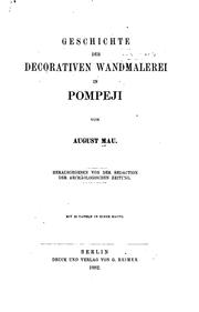 Cover of: Geschichte der decorativen Wandmalerei in Pompeji