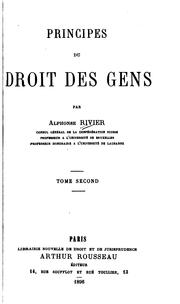 Cover of: Principes du droit des gens