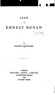 Cover of: Life of Ernest Renan