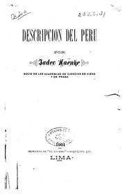 Cover of: Descripción del Perú by Thaddäus Haenke