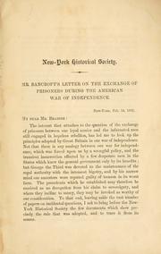 Cover of: Mr. Bancroft's letter on the exchange of prisoners during the American War of Independence.