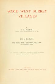 Some West Surrey villages by E. A. Judges