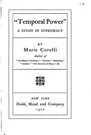 Cover of: "Temporal power" by Marie Corelli