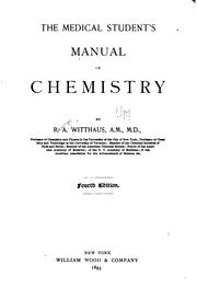 Cover of: The medical student's manual of chemistry