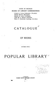 Cover of: Catalogue of books suitable for a popular library.