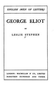 Cover of: George Eliot