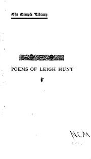 Cover of: Poems of Leigh Hunt: with prefaces from some of his periodicals