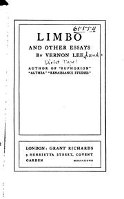 Cover of: Limbo, and other essays