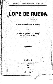 Cover of: Lope de Rueda y el teatro español de su tiempo