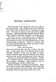 Cover of: Metcalf genealogy. by Isaac Stevens Metcalf