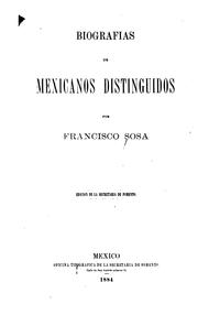 Cover of: Biografías de mexicanos distinguidos