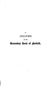 Cover of: An analysis of the Domesday book of the county of Norfolk. by George Munford