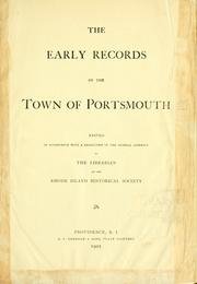 Cover of: The early records of the town of Portsmouth by Portsmouth (R.I.)