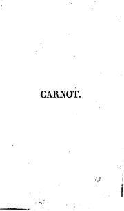 Cover of: Carnot ...