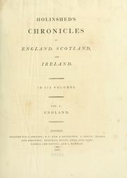Cover of: Holinshed's Chronicles of England, Scotland, and Ireland ... by Raphael Holinshed