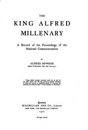 Cover of: The King Alfred millenary: a record of the proceedings of the national commemoration