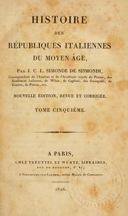 Cover of: Histoire des républiques italiennes du moyen âge