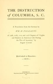 Cover of: The destruction of Columbia, S. C. by August Conrad