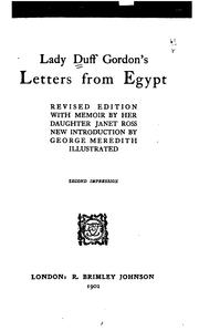 Cover of: Lady Duff Gordon's Letters from Egypt.