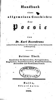 Cover of: Handbuch einer allgemeinen geschichte der poesie
