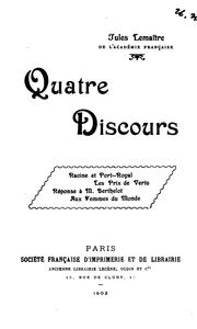 Cover of: Quatre discours