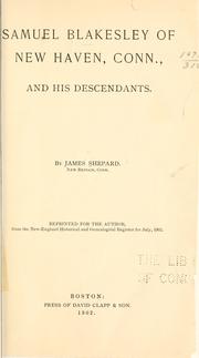 Cover of: Samuel Blakesley of New Haven, Conn., and his descendants