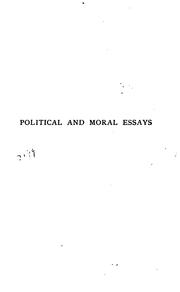 Cover of: Political and moral essays