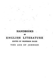 Cover of: The age of Johnson (1748-1798)